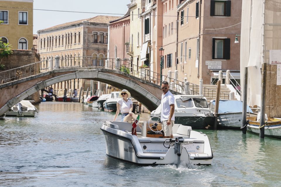 Venice: Hidden Canals on Electric Boat - Onboard comfort: open space, water, snacks, and Wi-Fi